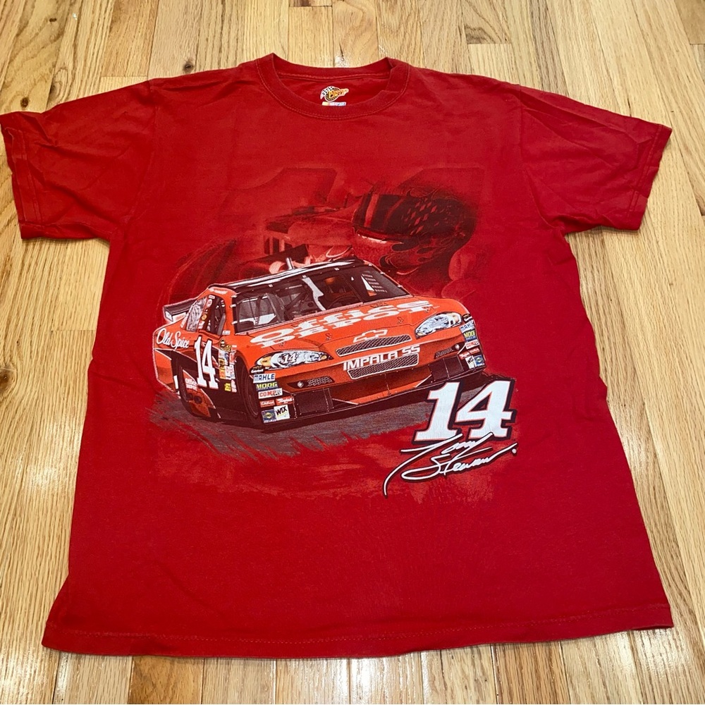 Tony Stewart NASCAR Racing Red Double Sided T Shirt Medium